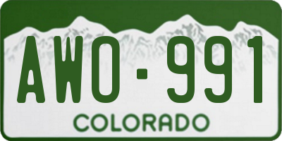 CO license plate AWO991