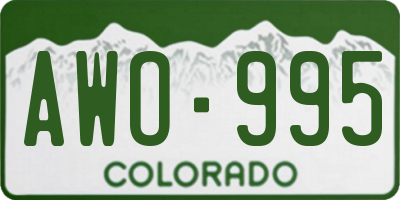 CO license plate AWO995