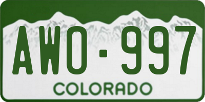 CO license plate AWO997