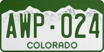 CO license plate AWP024