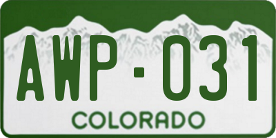 CO license plate AWP031