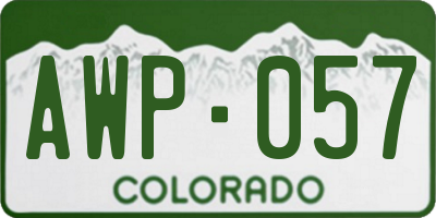 CO license plate AWP057
