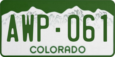 CO license plate AWP061