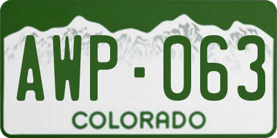 CO license plate AWP063