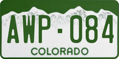 CO license plate AWP084