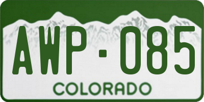 CO license plate AWP085