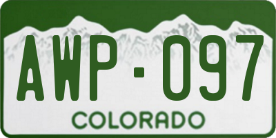 CO license plate AWP097