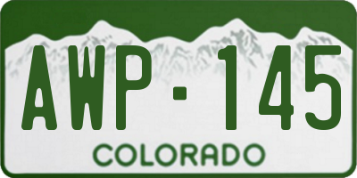 CO license plate AWP145