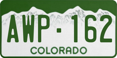 CO license plate AWP162