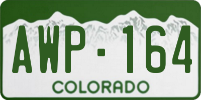 CO license plate AWP164