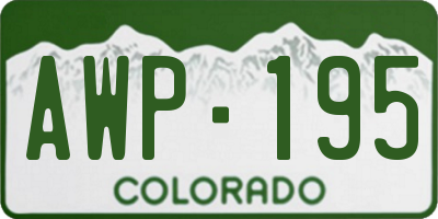 CO license plate AWP195