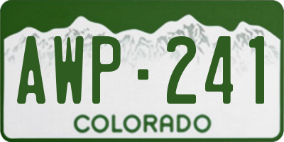 CO license plate AWP241