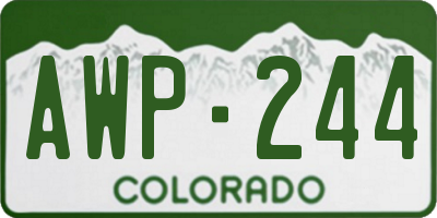 CO license plate AWP244