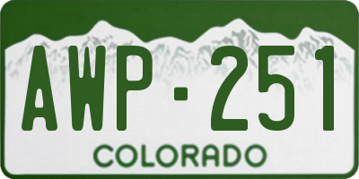 CO license plate AWP251