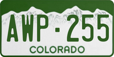 CO license plate AWP255
