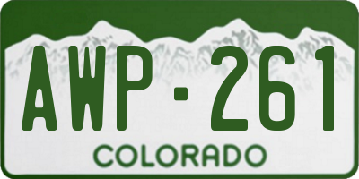 CO license plate AWP261