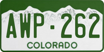 CO license plate AWP262