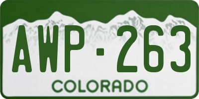 CO license plate AWP263
