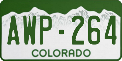 CO license plate AWP264