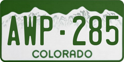 CO license plate AWP285