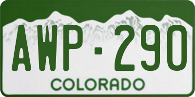 CO license plate AWP290