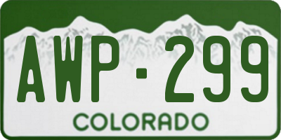 CO license plate AWP299