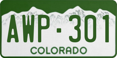 CO license plate AWP301