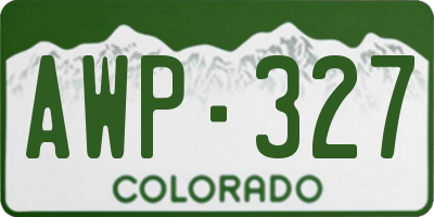 CO license plate AWP327