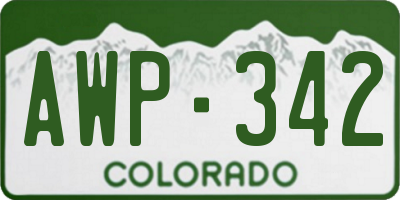 CO license plate AWP342