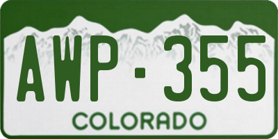 CO license plate AWP355
