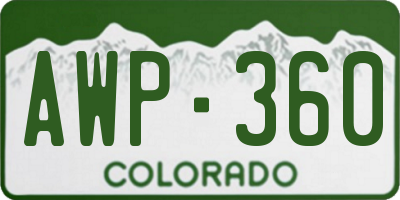 CO license plate AWP360
