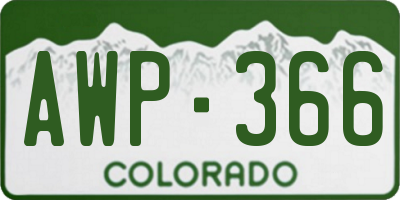 CO license plate AWP366