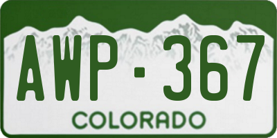 CO license plate AWP367