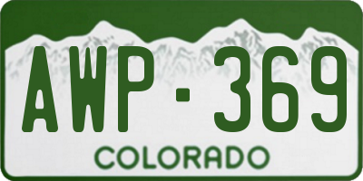 CO license plate AWP369