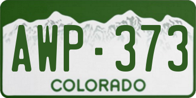 CO license plate AWP373