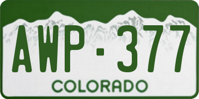 CO license plate AWP377