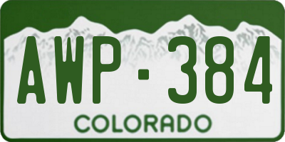 CO license plate AWP384