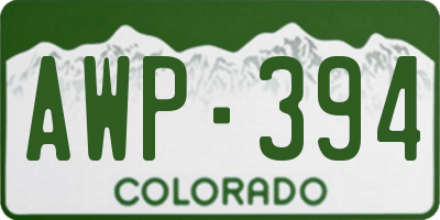 CO license plate AWP394