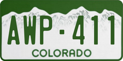 CO license plate AWP411