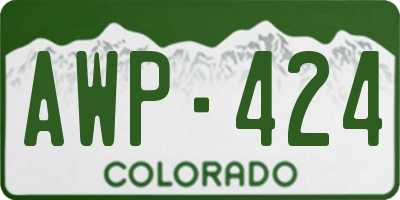 CO license plate AWP424