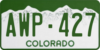 CO license plate AWP427