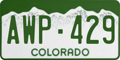CO license plate AWP429