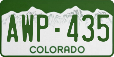 CO license plate AWP435