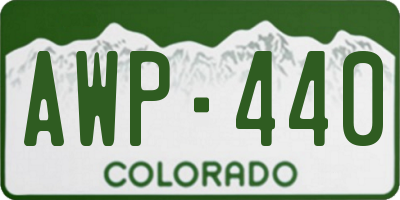 CO license plate AWP440