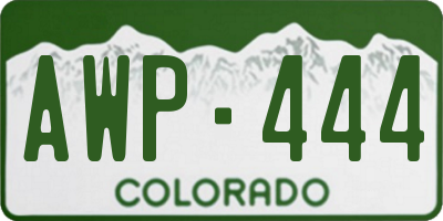 CO license plate AWP444
