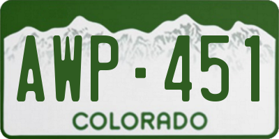 CO license plate AWP451
