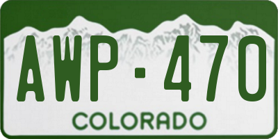 CO license plate AWP470