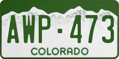 CO license plate AWP473