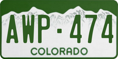 CO license plate AWP474