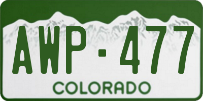 CO license plate AWP477
